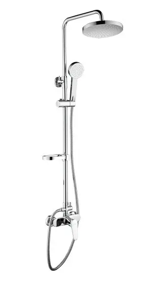 LUX ROZZY JENORI система душова (змішувач для душа, душ d200 мм ABS, лійка 90 мм 1 режим, шланг 1500 мм SS), хром